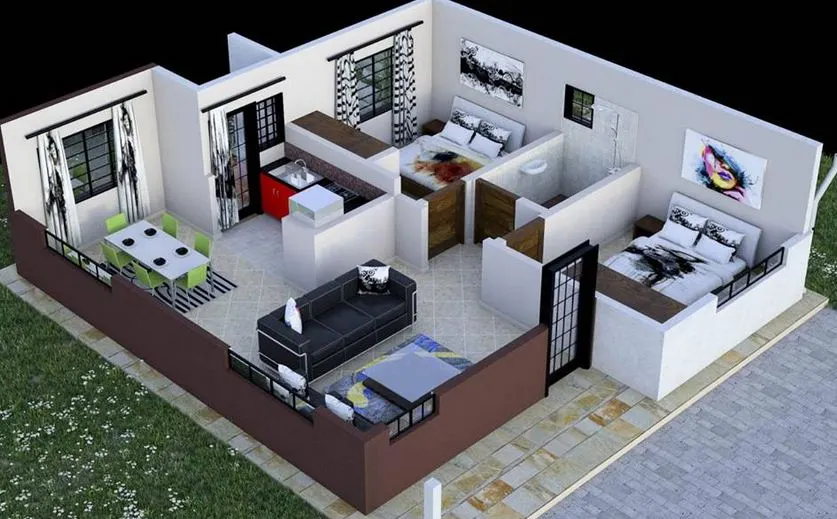 2 Bedroom House Plans Open Floor Plan 